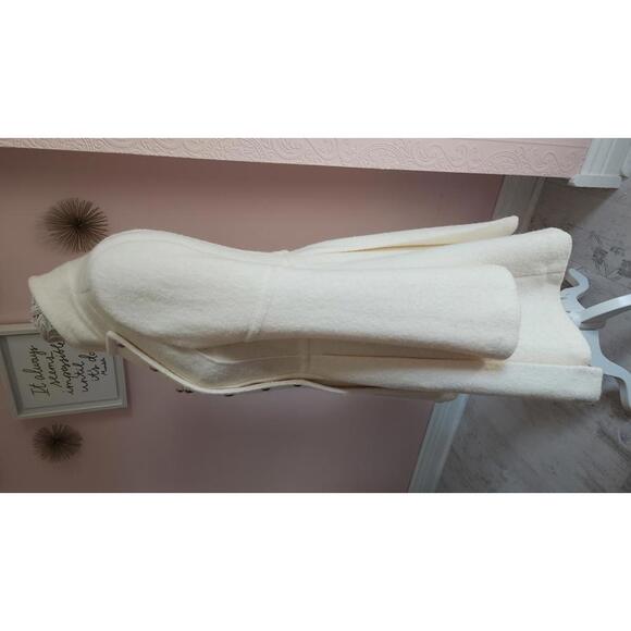 NWOT Ivory Guess wool poly blend coat so adorable XS bell sleeve military - Picture 7 of 8